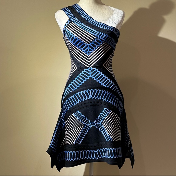 Herve Leger Asymmetrical Bandage Dress - Picture 5 of 13